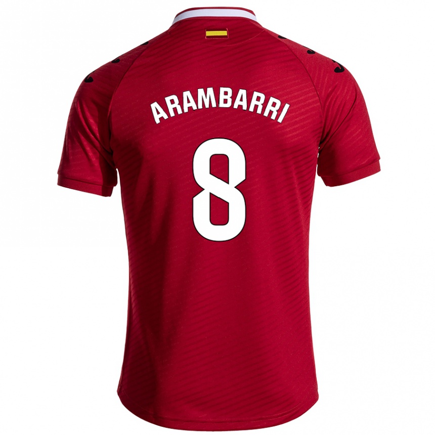 Niño Fútbol Camiseta Mauro Arambarri #8 Rojo Oscuro 2ª Equipación 2024/25 México