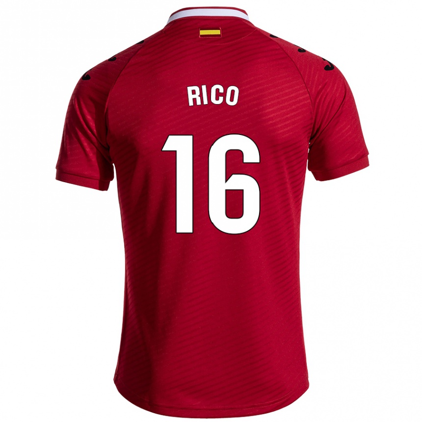 Niño Fútbol Camiseta Diego Rico #16 Rojo Oscuro 2ª Equipación 2024/25 México