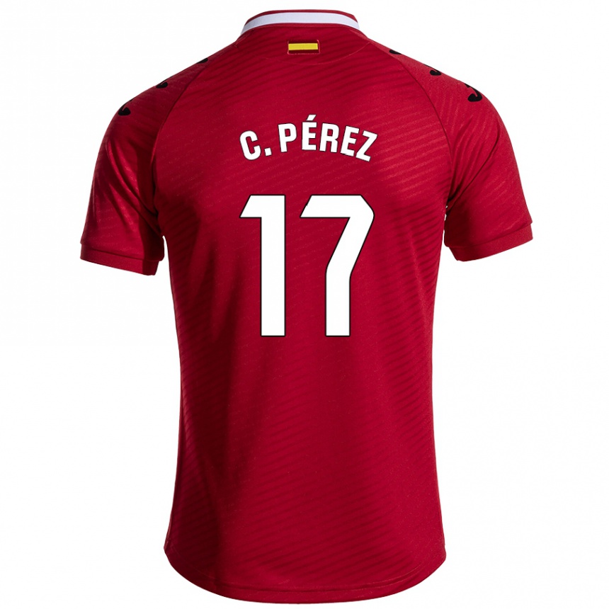 Niño Fútbol Camiseta Carles Pérez #17 Rojo Oscuro 2ª Equipación 2024/25 México