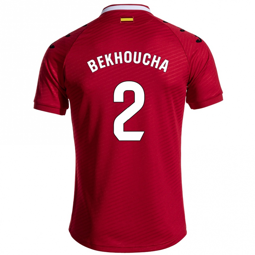 Niño Fútbol Camiseta Ismael Bekhoucha #2 Rojo Oscuro 2ª Equipación 2024/25 México