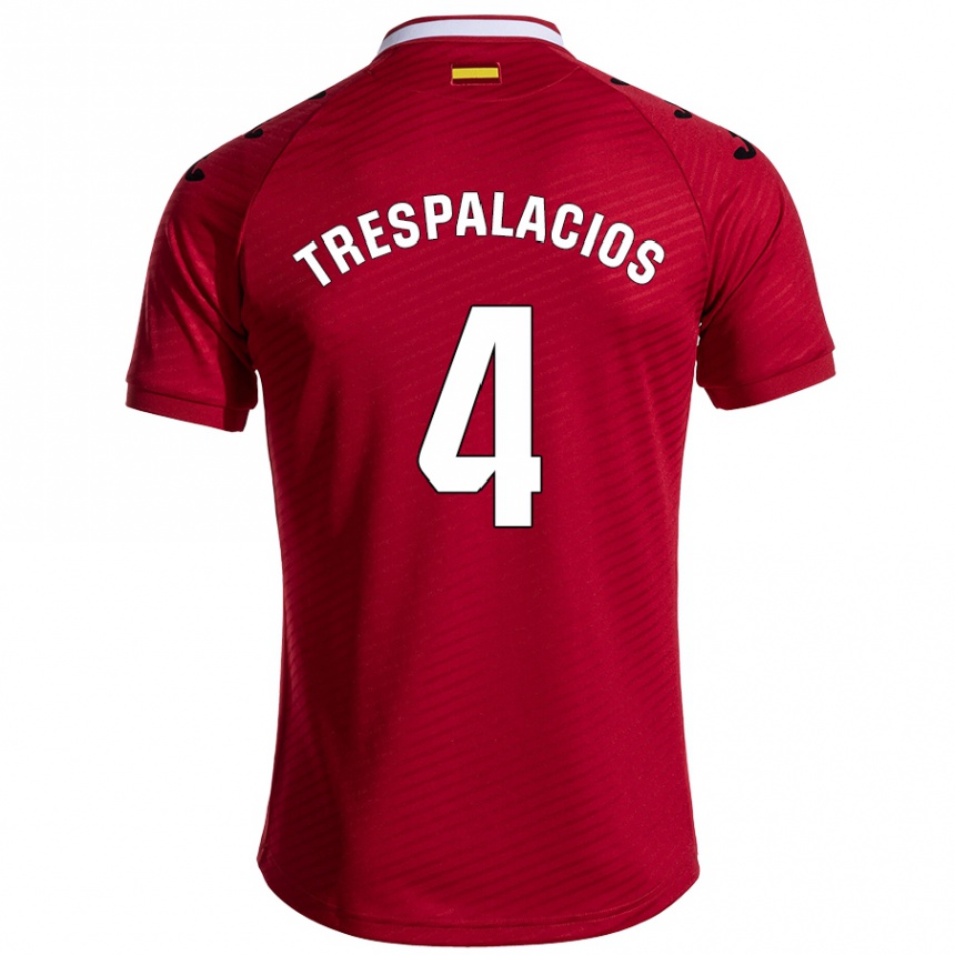 Niño Fútbol Camiseta Adrián Trespalacios #4 Rojo Oscuro 2ª Equipación 2024/25 México