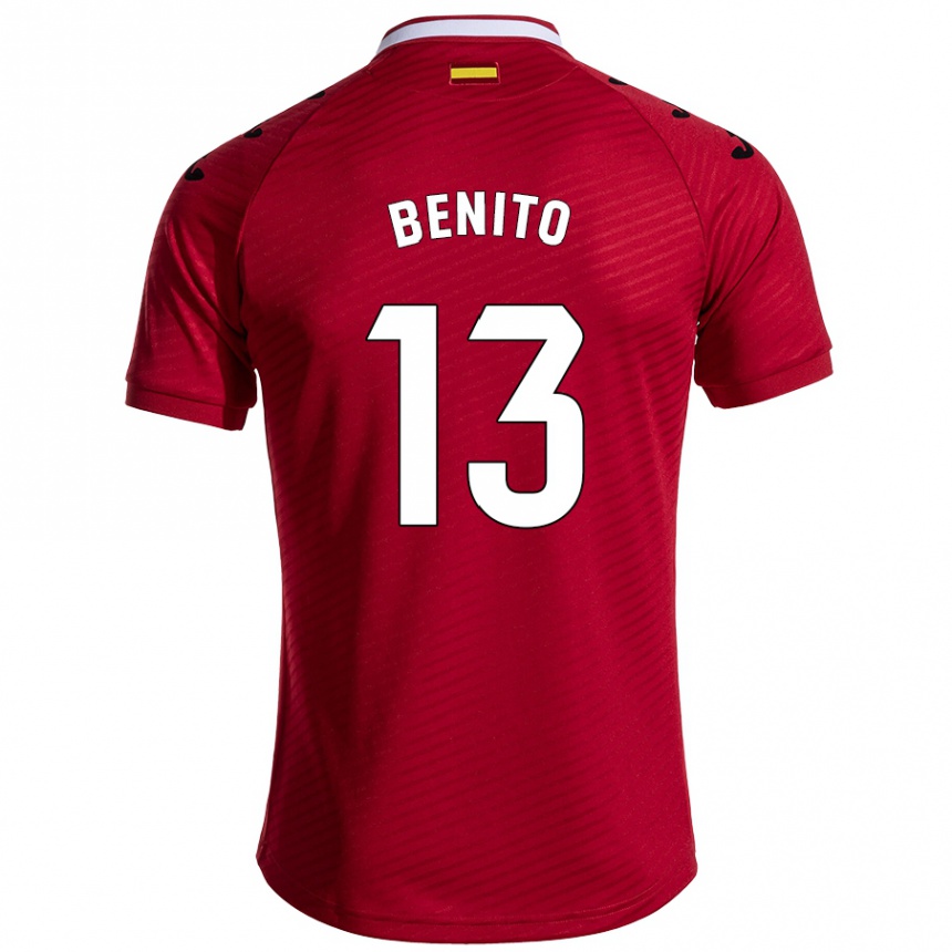 Niño Fútbol Camiseta Jorge Benito #13 Rojo Oscuro 2ª Equipación 2024/25 México