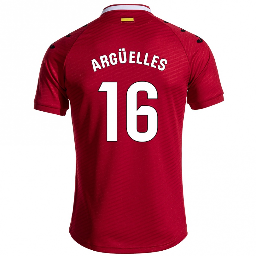 Niño Fútbol Camiseta David Argüelles #16 Rojo Oscuro 2ª Equipación 2024/25 México