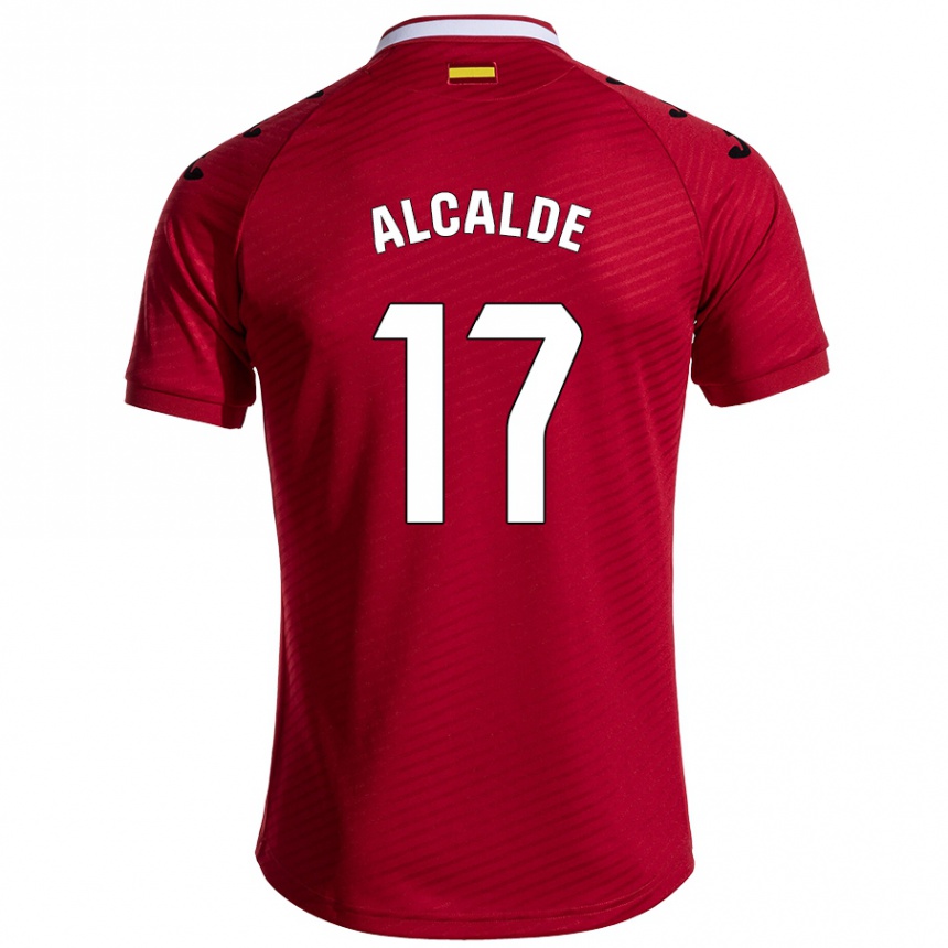 Niño Fútbol Camiseta Jacobo Alcalde #17 Rojo Oscuro 2ª Equipación 2024/25 México