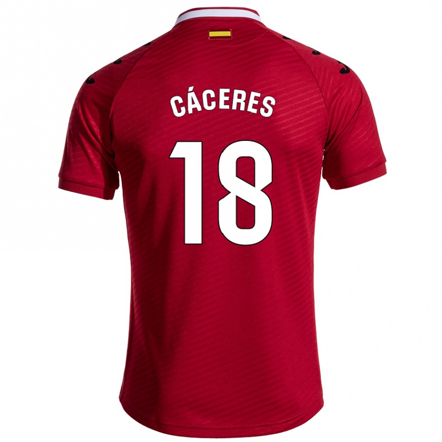 Niño Fútbol Camiseta Damián Cáceres #18 Rojo Oscuro 2ª Equipación 2024/25 México