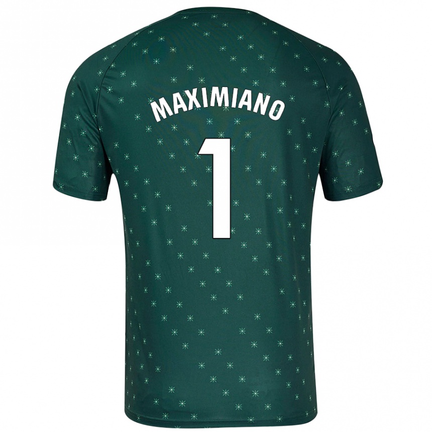 Niño Fútbol Camiseta Luís Maximiano #1 Verde Oscuro 2ª Equipación 2024/25 México