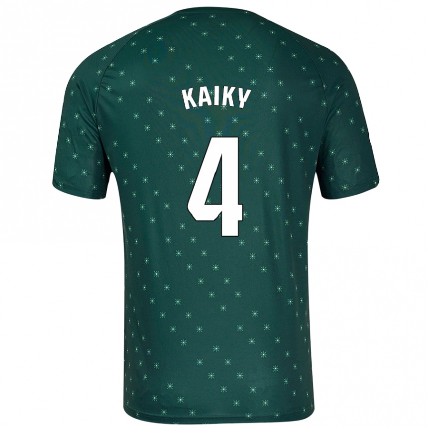 Niño Fútbol Camiseta Kaiky #4 Verde Oscuro 2ª Equipación 2024/25 México