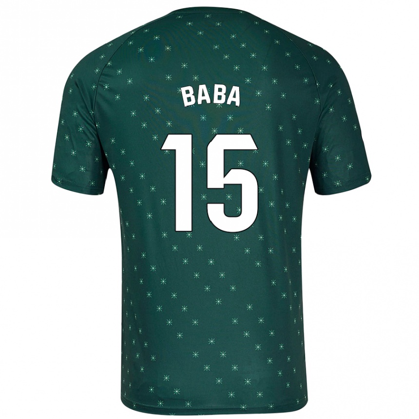 Niño Fútbol Camiseta Iddrisu Baba #15 Verde Oscuro 2ª Equipación 2024/25 México