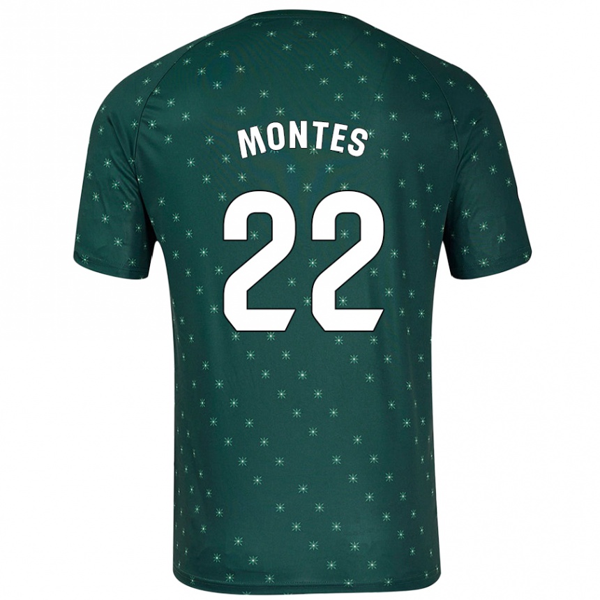 Niño Fútbol Camiseta César Montes #22 Verde Oscuro 2ª Equipación 2024/25 México