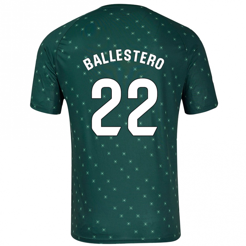 Niño Fútbol Camiseta Carlos Ballestero #22 Verde Oscuro 2ª Equipación 2024/25 México