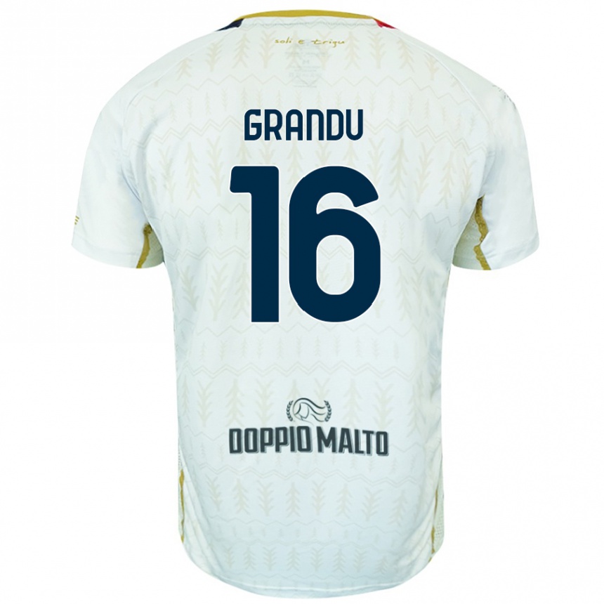 Niño Fútbol Camiseta Nicola Grandu #16 Blanco 2ª Equipación 2024/25 México