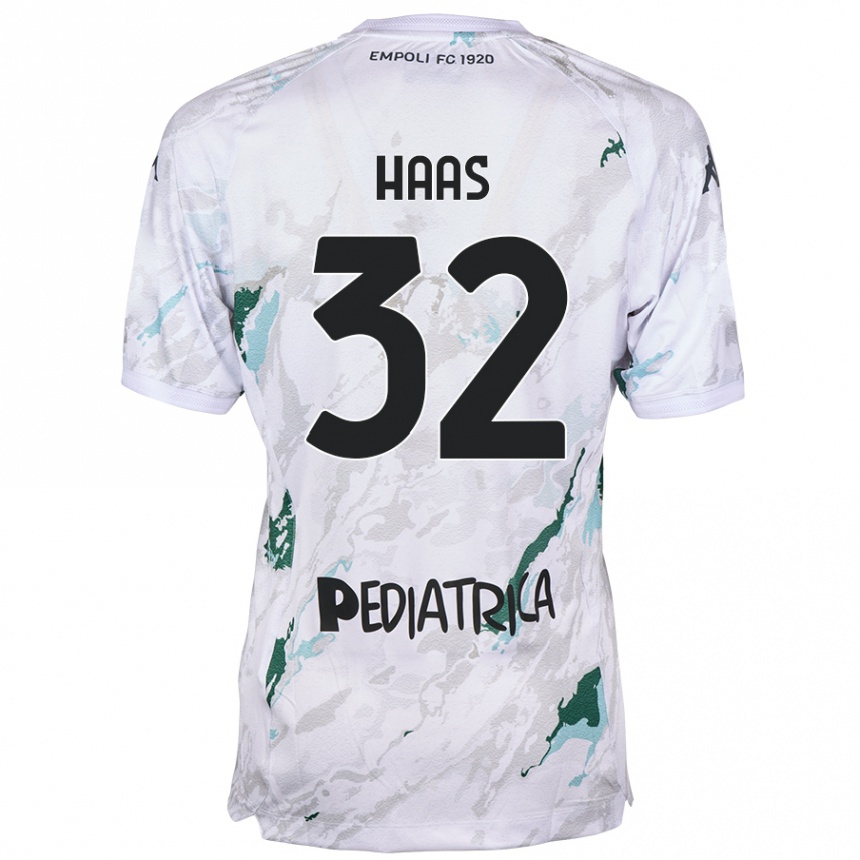 Niño Fútbol Camiseta Nicolas Haas #32 Gris 2ª Equipación 2024/25 México