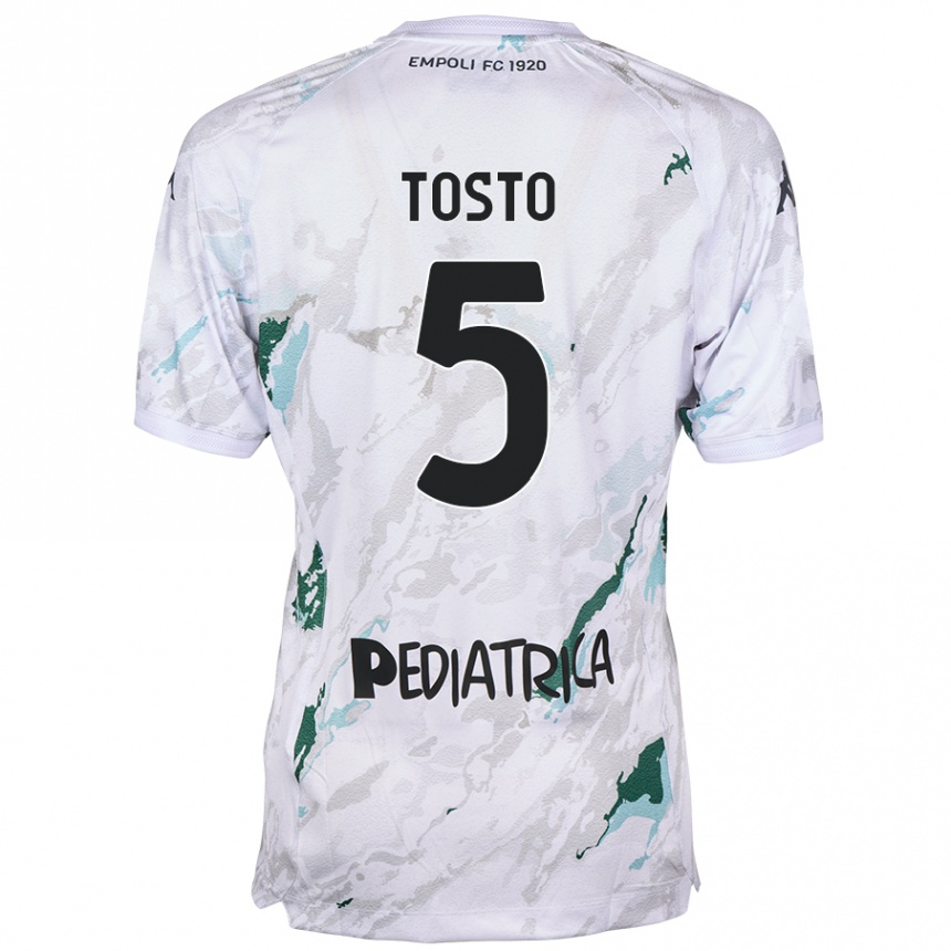 Niño Fútbol Camiseta Lorenzo Tosto #5 Gris 2ª Equipación 2024/25 México