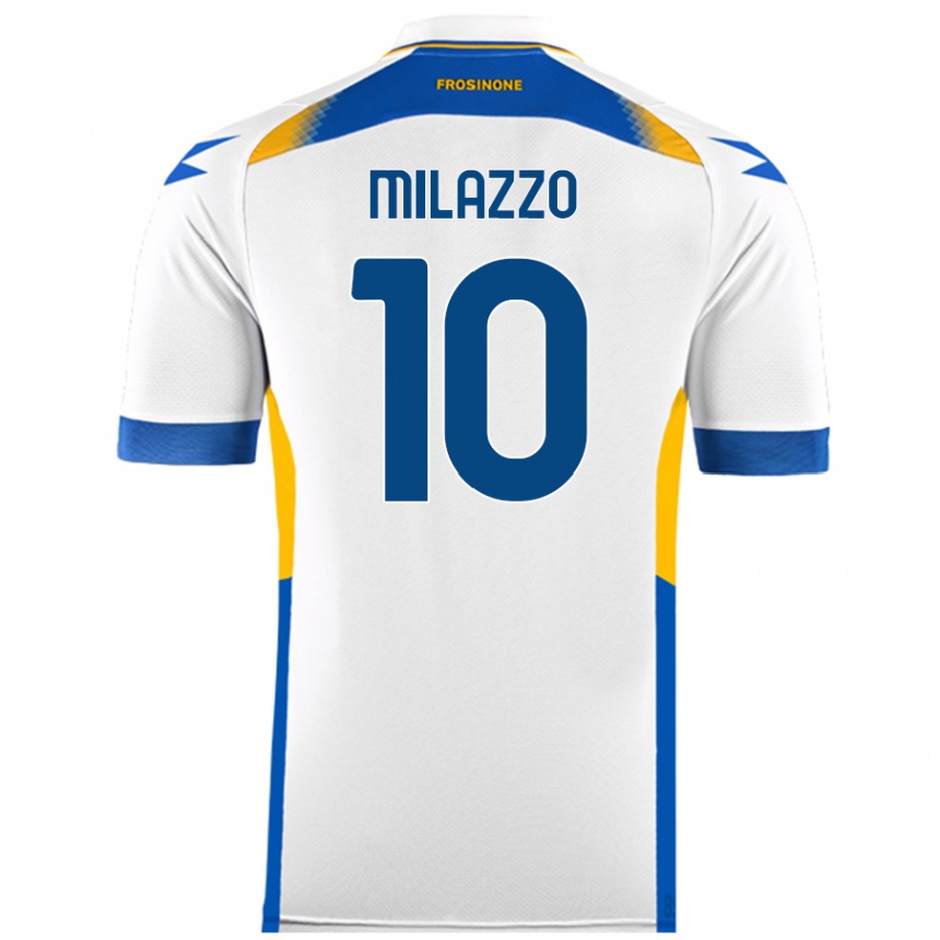 Niño Fútbol Camiseta Simone Milazzo #10 Blanco 2ª Equipación 2024/25 México