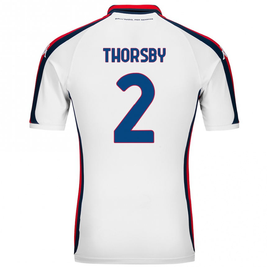 Niño Fútbol Camiseta Morten Thorsby #2 Blanco 2ª Equipación 2024/25 México