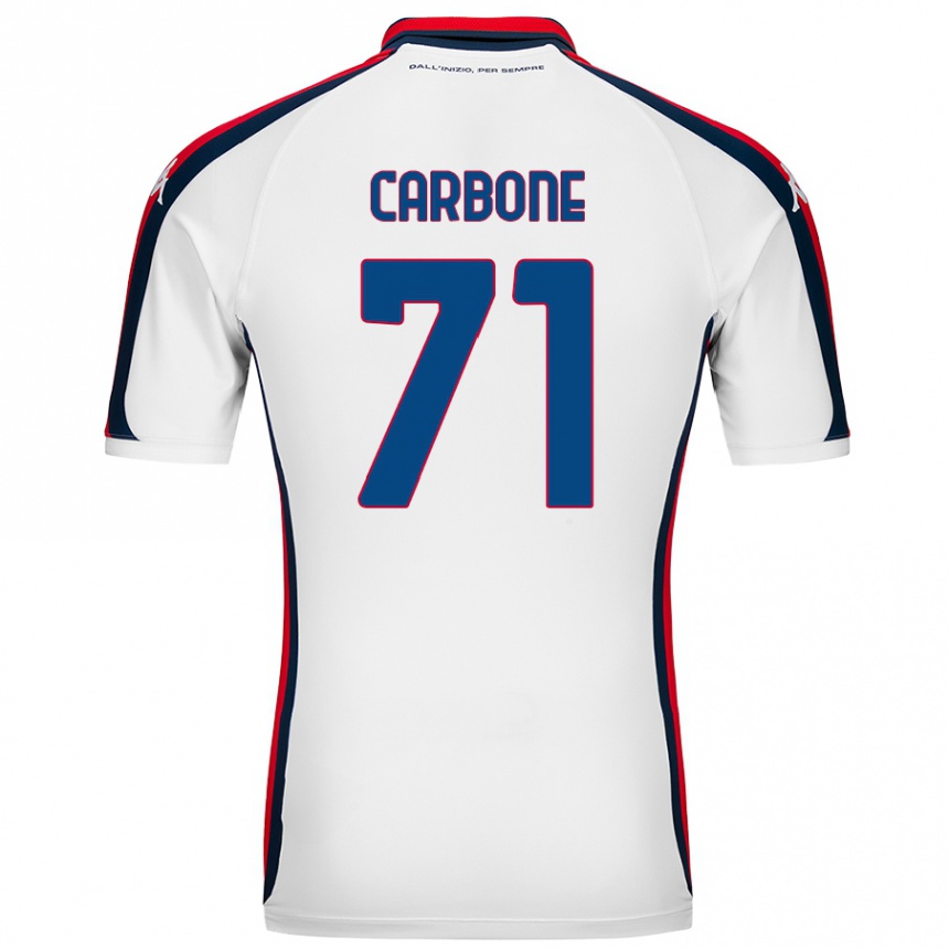 Niño Fútbol Camiseta Filippo Carbone #71 Blanco 2ª Equipación 2024/25 México