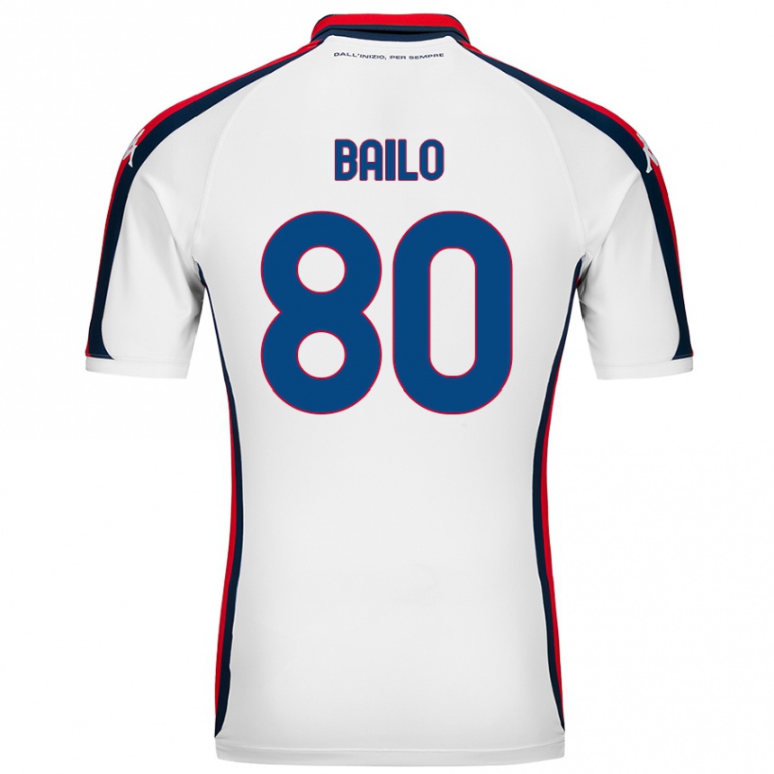 Niño Fútbol Camiseta Giorgio Bailo #80 Blanco 2ª Equipación 2024/25 México