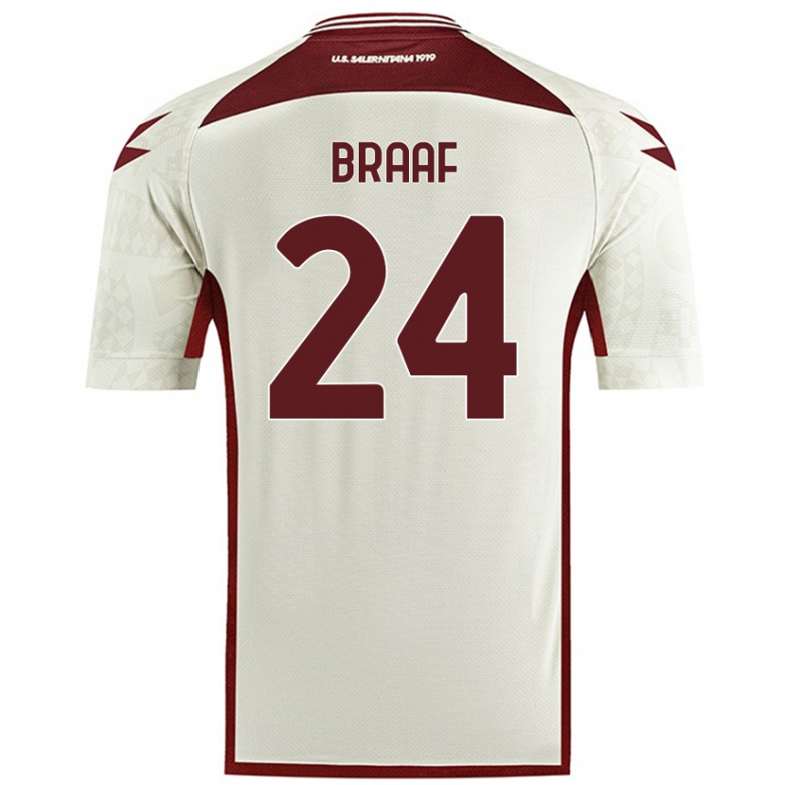 Niño Fútbol Camiseta Jayden Braaf #24 Color Crema 2ª Equipación 2024/25 México