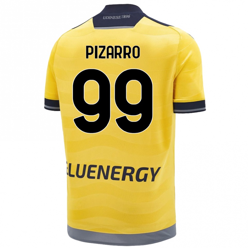 Niño Fútbol Camiseta Damián Pizarro #99 Dorado 2ª Equipación 2024/25 México