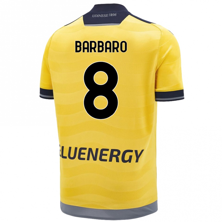 Niño Fútbol Camiseta Elia Barbaro #8 Dorado 2ª Equipación 2024/25 México