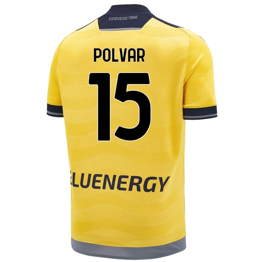 Niño Fútbol Camiseta Francesco Polvar #15 Dorado 2ª Equipación 2024/25 México