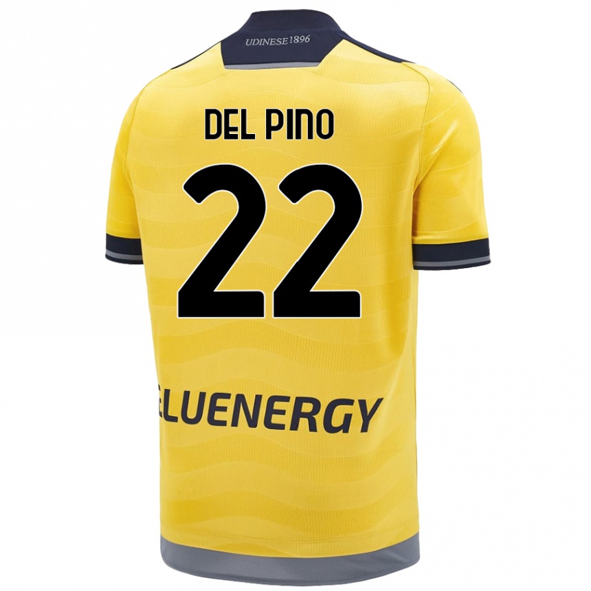 Niño Fútbol Camiseta Lorenzo Del Pino #22 Dorado 2ª Equipación 2024/25 México