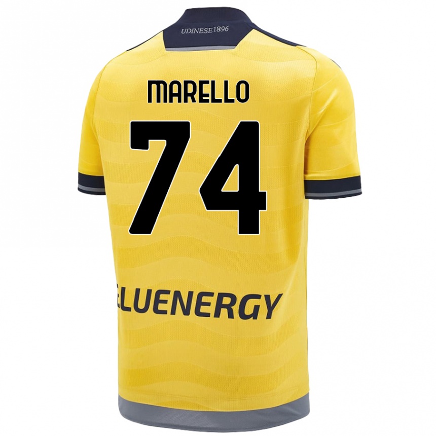 Niño Fútbol Camiseta Mattia Marello #74 Dorado 2ª Equipación 2024/25 México