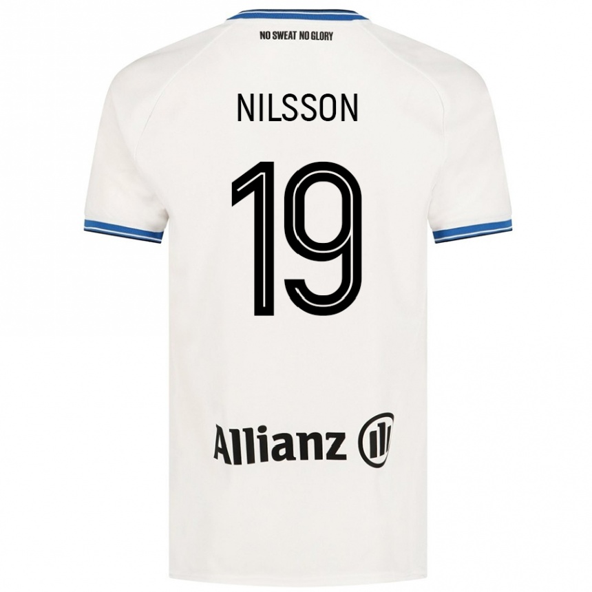 Niño Fútbol Camiseta Gustaf Nilsson #19 Blanco 2ª Equipación 2024/25 México