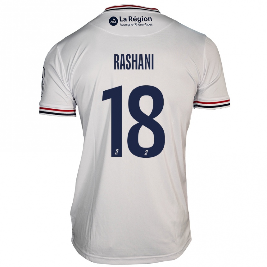 Niño Fútbol Camiseta Elbasan Rashani #18 Blanco 2ª Equipación 2024/25 México