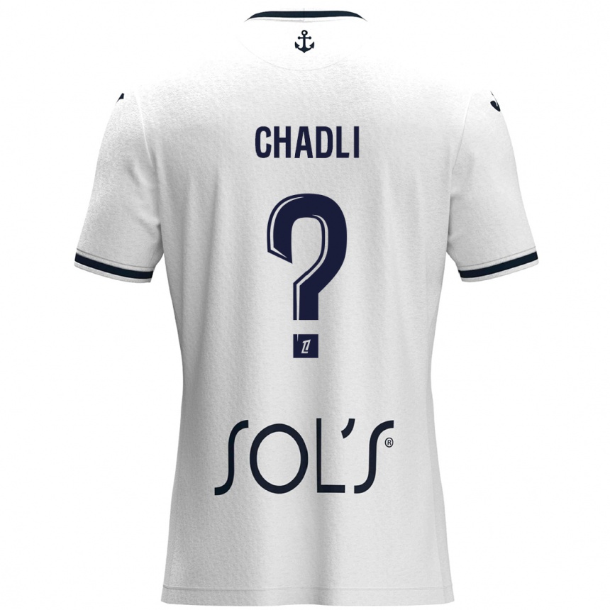 Niño Fútbol Camiseta Nassim Chadli #0 Blanco Azul Oscuro 2ª Equipación 2024/25 México