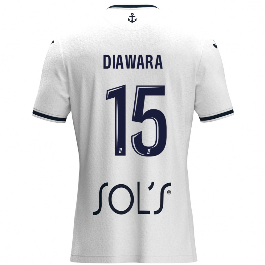 Niño Fútbol Camiseta Kandet Diawara #15 Blanco Azul Oscuro 2ª Equipación 2024/25 México