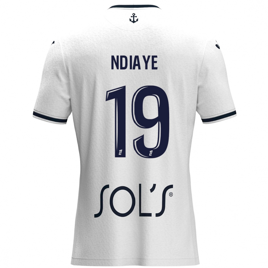 Niño Fútbol Camiseta Rassoul Ndiaye #19 Blanco Azul Oscuro 2ª Equipación 2024/25 México