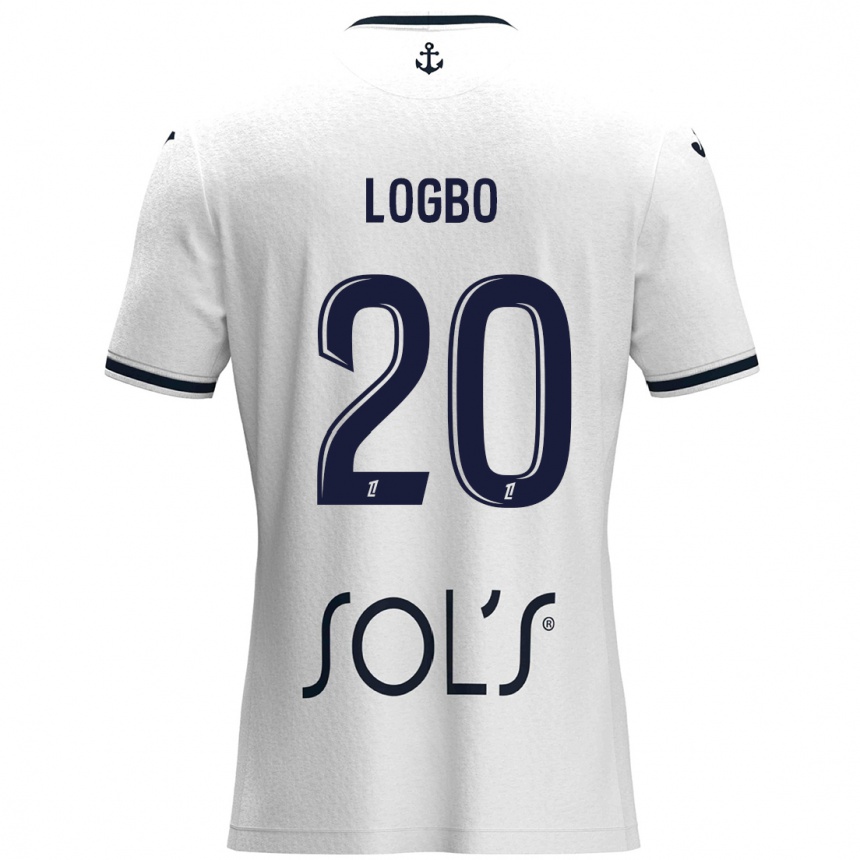 Niño Fútbol Camiseta Andy Logbo #20 Blanco Azul Oscuro 2ª Equipación 2024/25 México