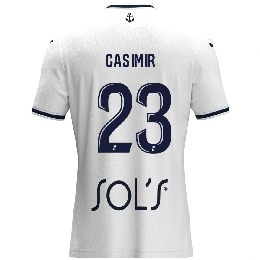 Niño Fútbol Camiseta Josué Casimir #23 Blanco Azul Oscuro 2ª Equipación 2024/25 México