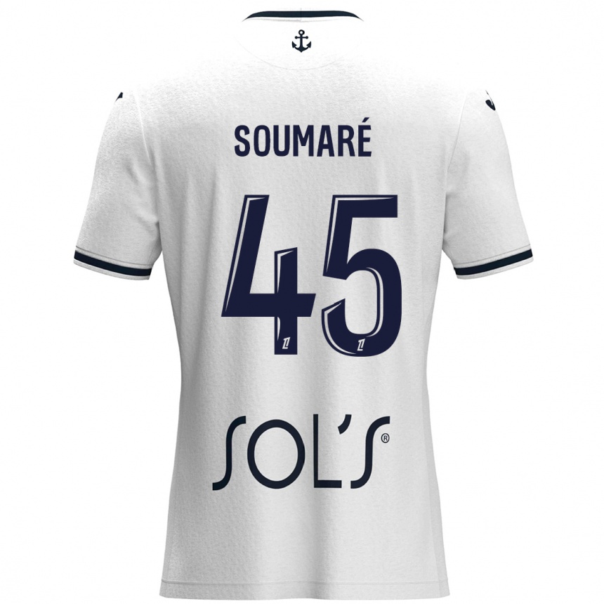 Niño Fútbol Camiseta Issa Soumaré #45 Blanco Azul Oscuro 2ª Equipación 2024/25 México