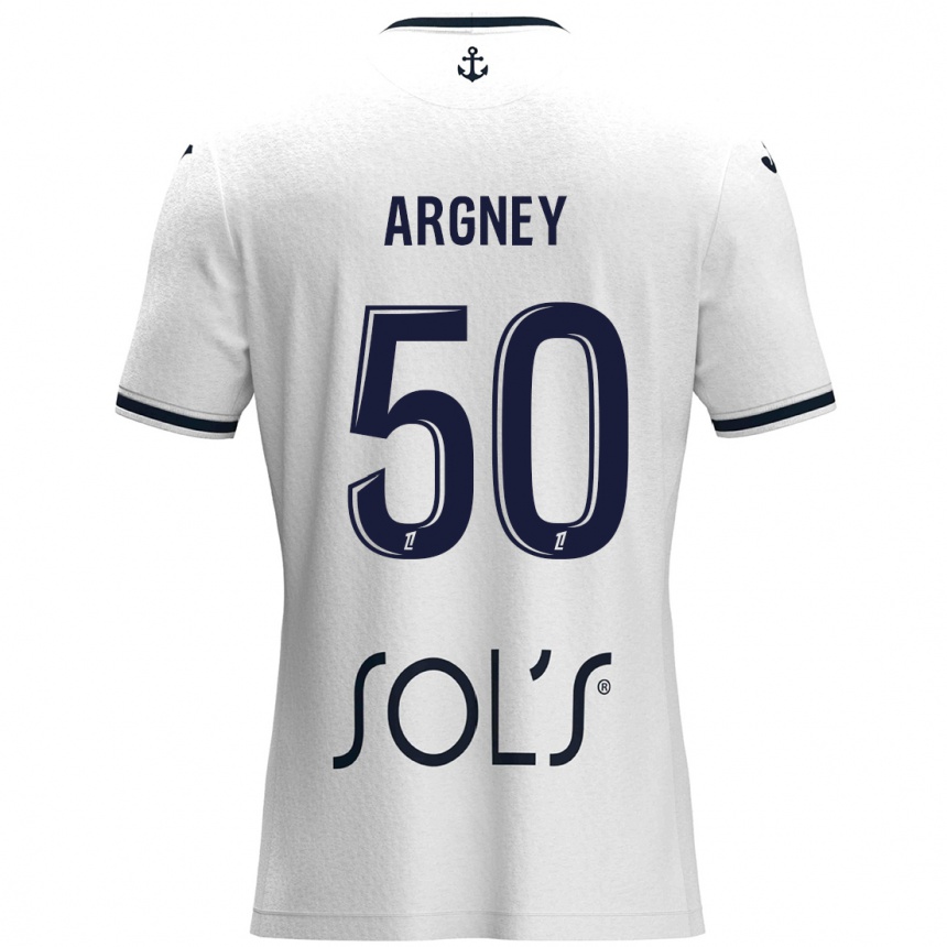 Niño Fútbol Camiseta Paul Argney #50 Blanco Azul Oscuro 2ª Equipación 2024/25 México