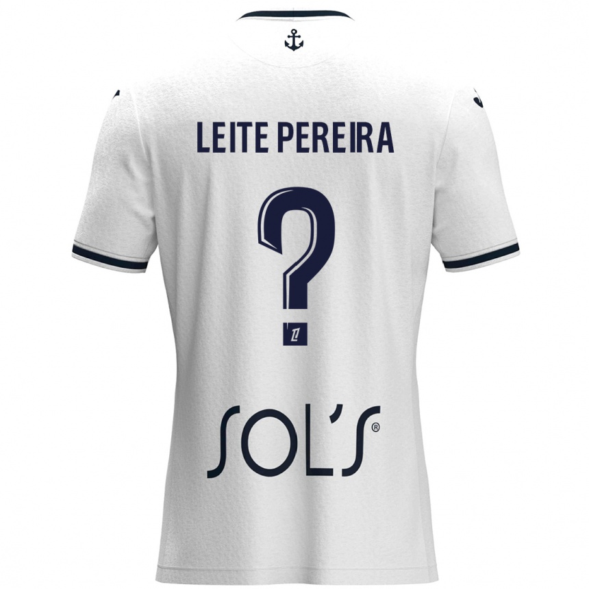 Niño Fútbol Camiseta Matéo Leite Pereira #0 Blanco Azul Oscuro 2ª Equipación 2024/25 México