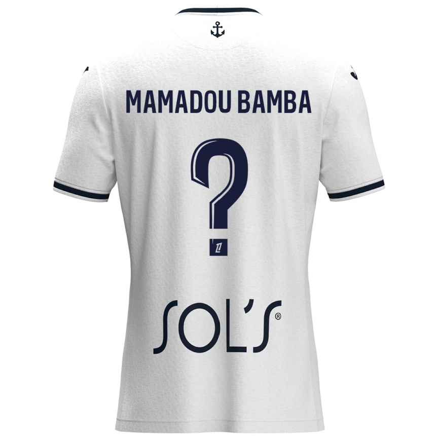 Niño Fútbol Camiseta Ben Mamadou Bamba #0 Blanco Azul Oscuro 2ª Equipación 2024/25 México