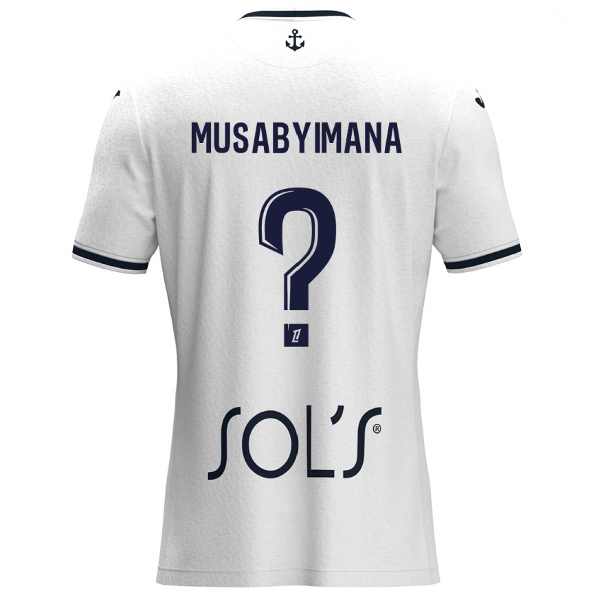 Niño Fútbol Camiseta Thierry Musabyimana #0 Blanco Azul Oscuro 2ª Equipación 2024/25 México