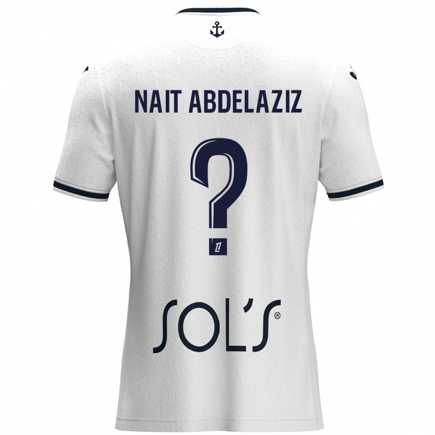 Niño Fútbol Camiseta Elias Naït Abdelaziz #0 Blanco Azul Oscuro 2ª Equipación 2024/25 México