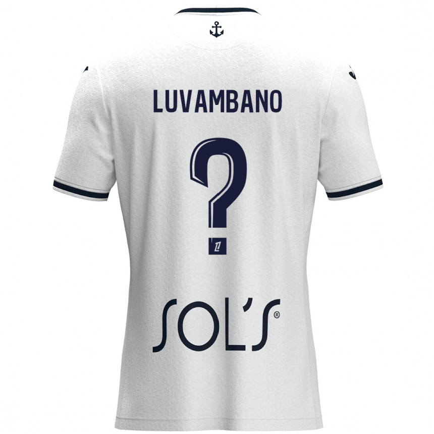 Niño Fútbol Camiseta Ethan Luvambano #0 Blanco Azul Oscuro 2ª Equipación 2024/25 México