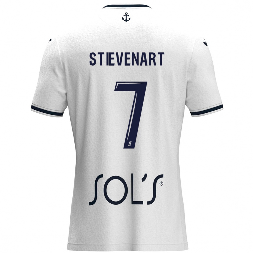 Niño Fútbol Camiseta Zoé Stievenart #7 Blanco Azul Oscuro 2ª Equipación 2024/25 México