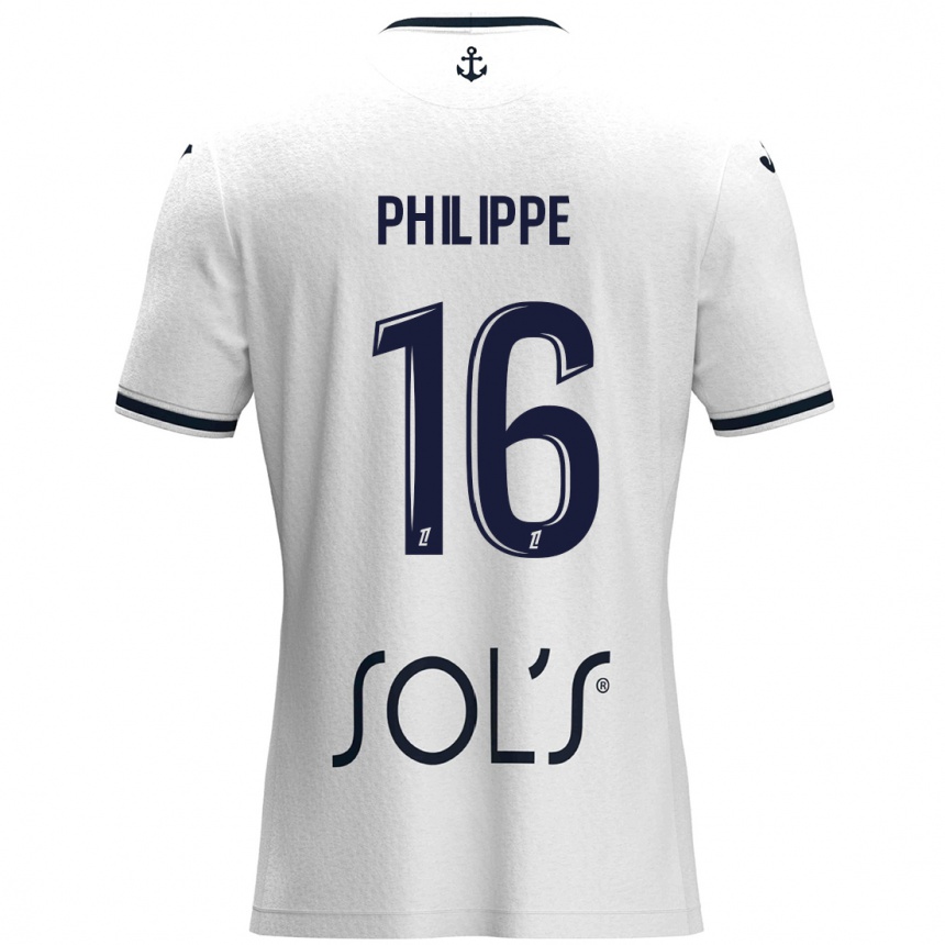 Niño Fútbol Camiseta Laëtitia Philippe #16 Blanco Azul Oscuro 2ª Equipación 2024/25 México