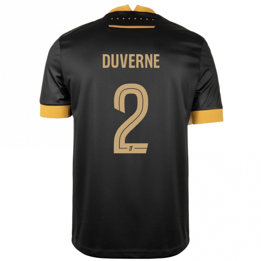 Niño Fútbol Camiseta Jean-Kévin Duverne #2 Negro Marrón 2ª Equipación 2024/25 México