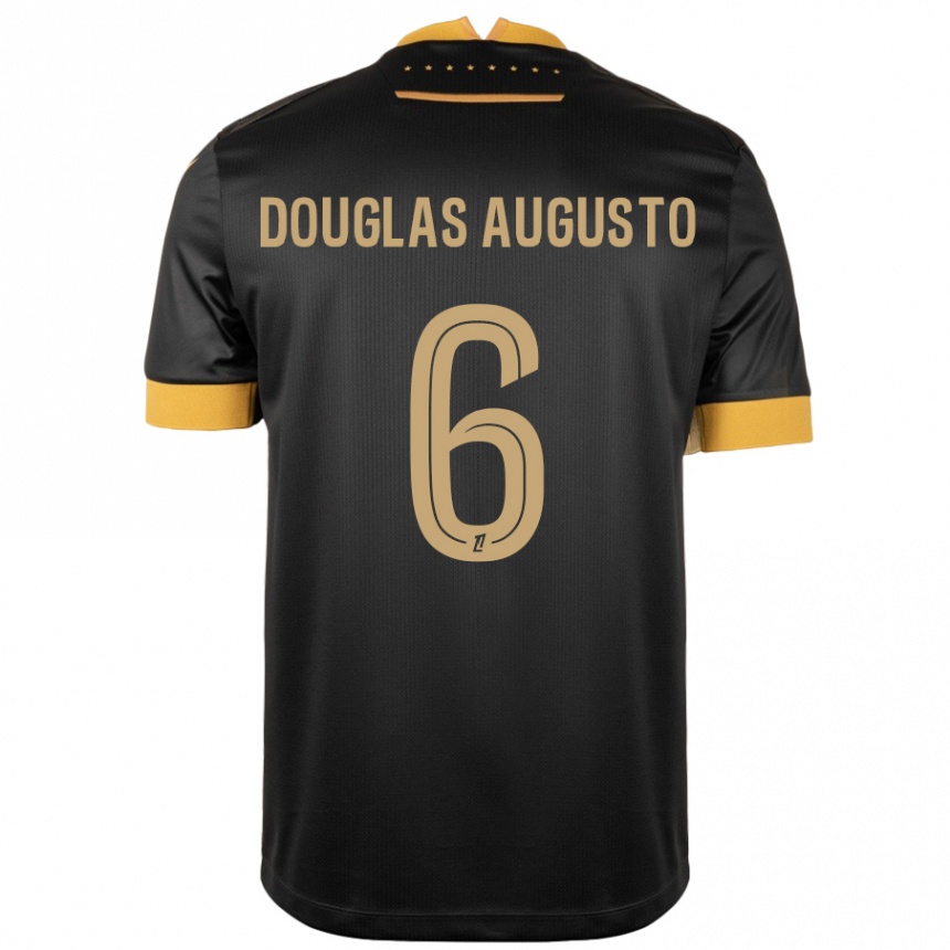 Niño Fútbol Camiseta Douglas Augusto #6 Negro Marrón 2ª Equipación 2024/25 México