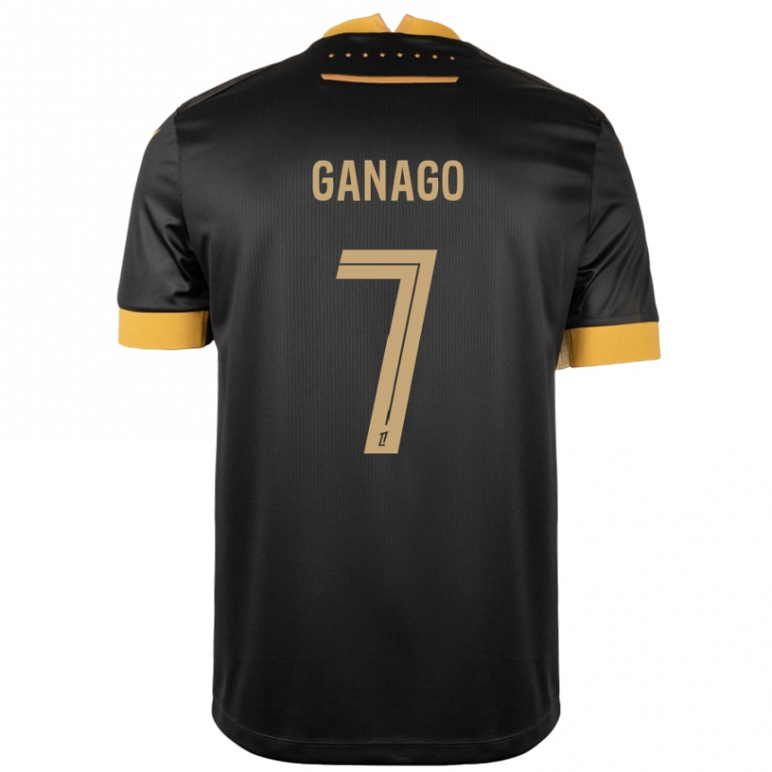 Niño Fútbol Camiseta Ignatius Ganago #7 Negro Marrón 2ª Equipación 2024/25 México