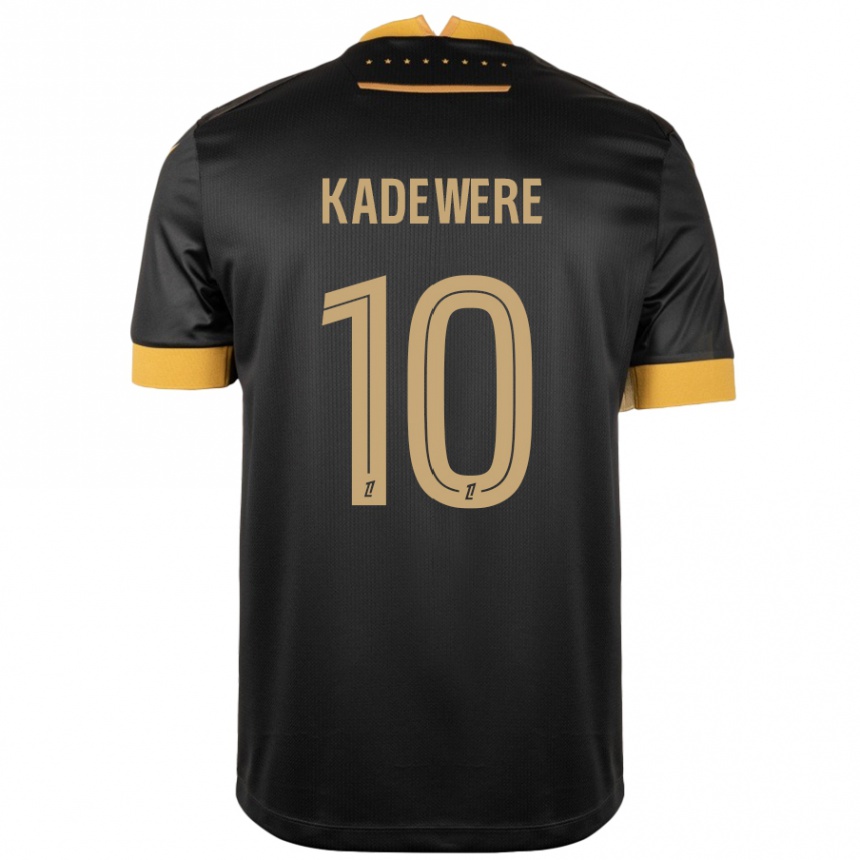 Niño Fútbol Camiseta Tino Kadewere #10 Negro Marrón 2ª Equipación 2024/25 México