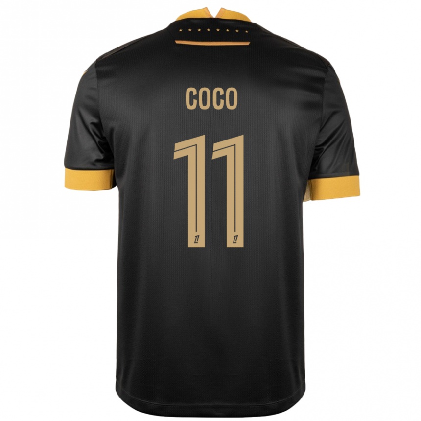 Niño Fútbol Camiseta Marcus Coco #11 Negro Marrón 2ª Equipación 2024/25 México