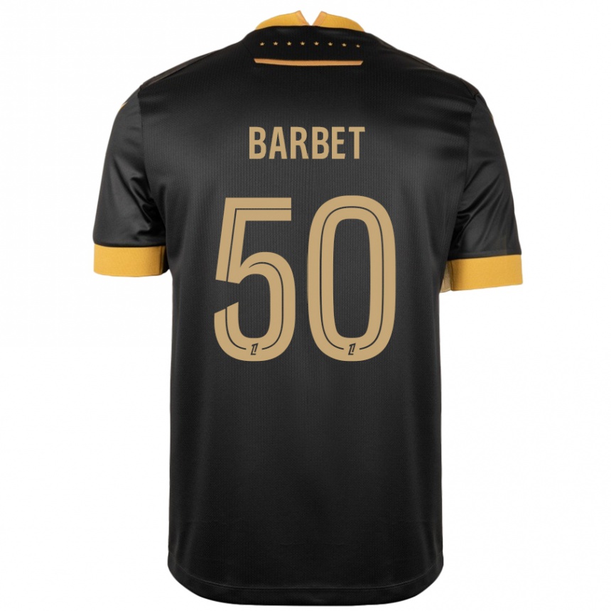 Niño Fútbol Camiseta Hugo Barbet #50 Negro Marrón 2ª Equipación 2024/25 México