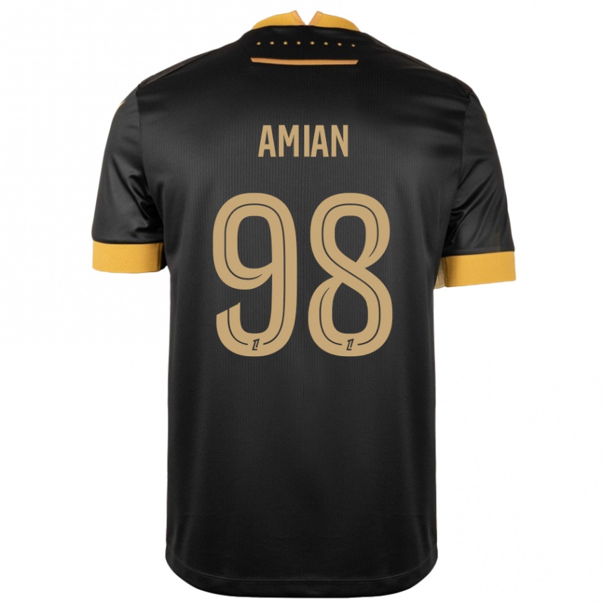 Niño Fútbol Camiseta Kelvin Amian #98 Negro Marrón 2ª Equipación 2024/25 México